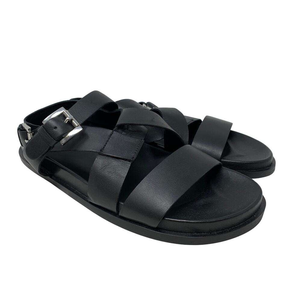 Urban Outfitters Coastal Fisherman Sandals Womens Size 9 Black Leather NEW